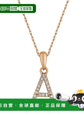 自营 sabrina14k 玫瑰金和钻石初始项链 - 玫瑰 a 美国奥莱直发