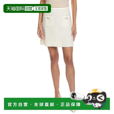 自营Maje Knit Wool-Blend Mini Skirt - white 美国奥莱直发