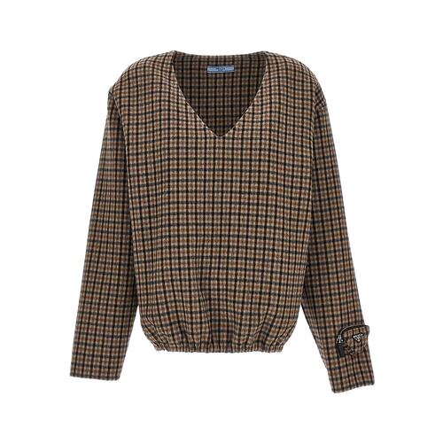 Prada 格纹羊毛针织衫 P958L13IA