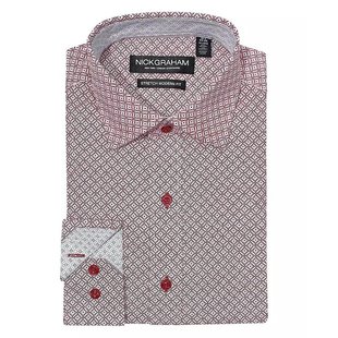 现代合身马赛克方块图案衬衫 男士 Graham 美国直邮Nick