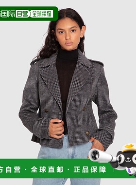 自营belle & bloomBetter Off Military Peacoat - black/white