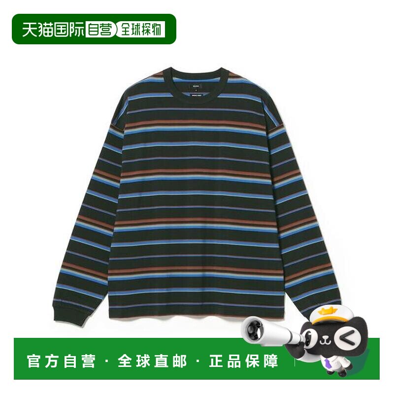 日本直邮BEAMS MEN 拼色条纹长袖T恤 男士 纯棉 天支付后1h可退图片