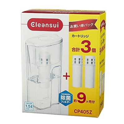 日本直邮三菱可菱水Cleansui净水器滤芯 2个装 白色CP405Z-WT