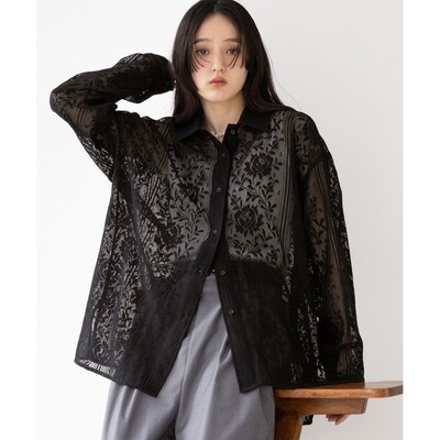 1h可退 日本直邮RAGEBLUE女装复古花卉蕾丝衬衫 660811