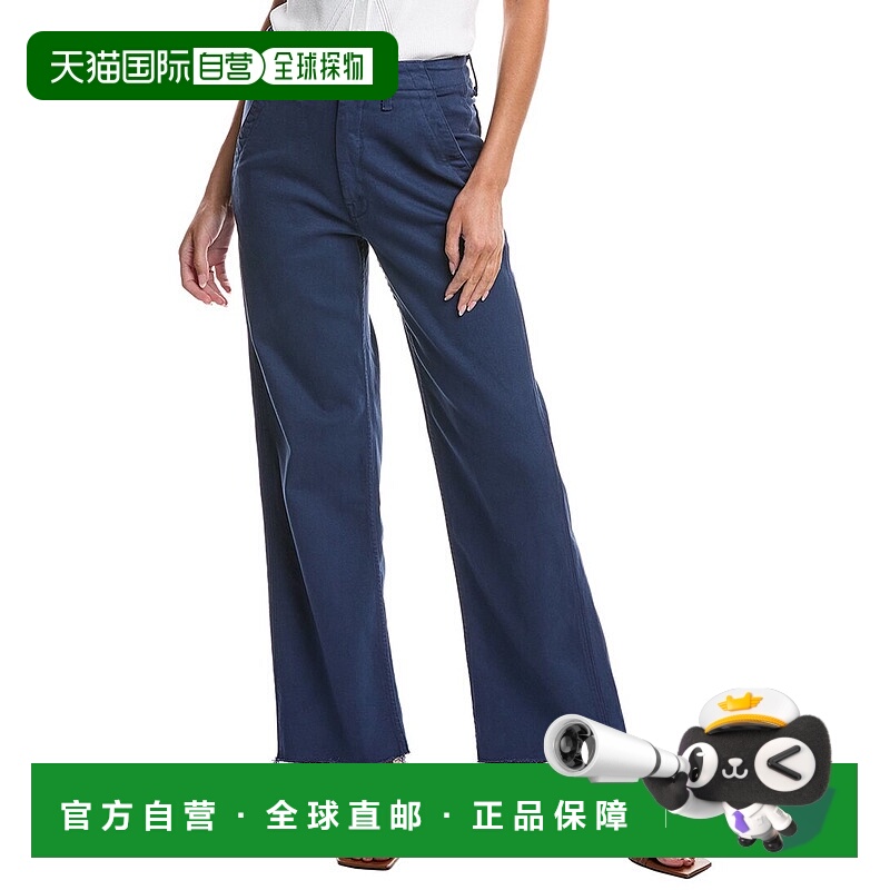 自营 MOTHER The Major Zip Sneak Fray Insignia 蓝色直筒牛仔裤