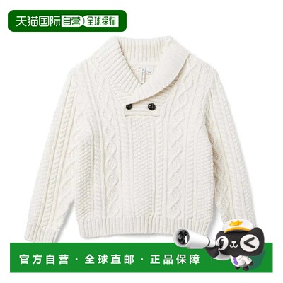 自营Boys Janie and Jack Sweater Ivory Cable Knit Shawl Colla