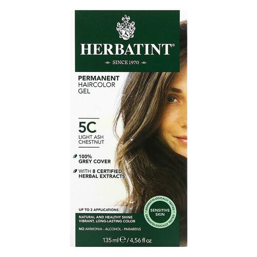 美国直邮Herbatint荷碧汀染发剂遮白发多色植物无刺激温和135ml