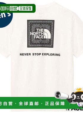 日本直邮 S/S 方形印花标志T恤 [NT32446-W2 SS25] 白色速干北面