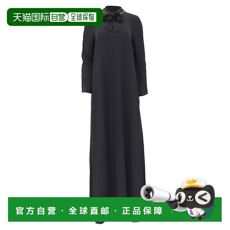 自营Zimmermann Chain Embellished Bow Maxi dress in Grey Visc