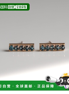 1h可退 日本直邮cui-cui 伦敦蓝托帕石 镶金 长形耳环 779417耳钉