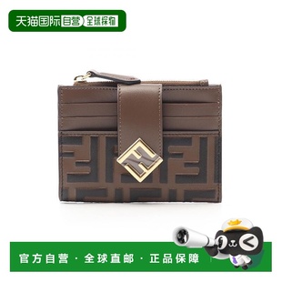 日本直邮中古Fendi芬迪女S级99新card case卡包牛皮卡包棕色