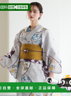 1h可退 日本直邮utatane女士浴衣三件套装 带小袋带和下駄 649961