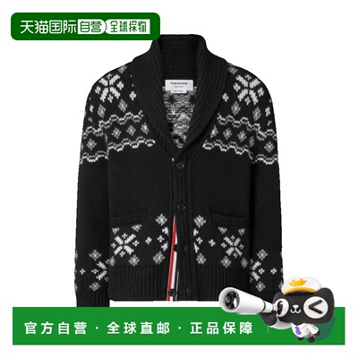 ThomBrowne汤姆 布朗Jacquard-Knitted男士开衫羊 【付后1h可退】