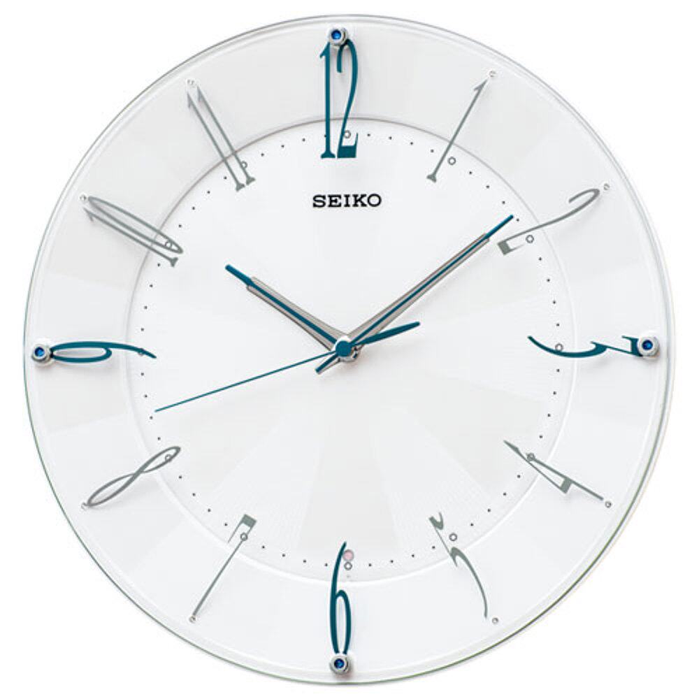 日本直邮精工SEIKO KX214W白珍珠无线电遥控挂钟KX214W