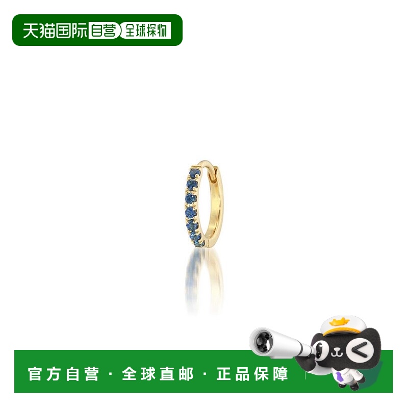 日本直邮日潮 Star Jewelry K18蓝宝石点击式圈形耳钉（单耳）