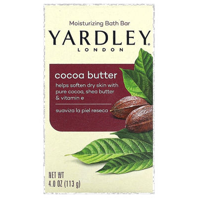 香港直邮Yardley London,保湿沐浴香皂，可可脂，4 盎司（113 克
