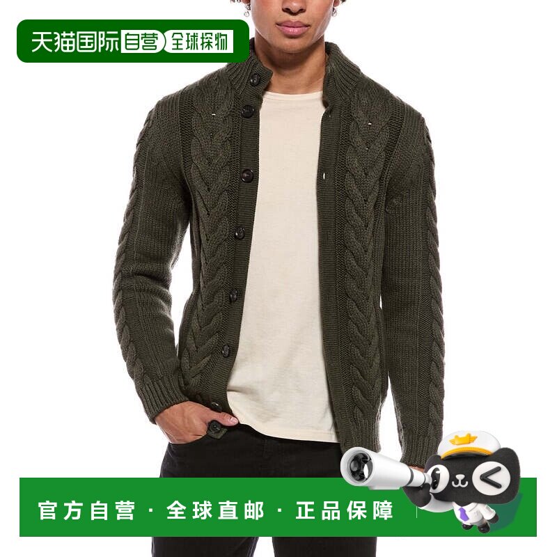 自营ISAIA羊绒混纺开衫-绿色 美国奥莱直发