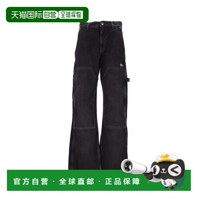 1h可退 香港直邮off-white 男士 GOTHIC OW 木匠复古黑色喇叭裤 O