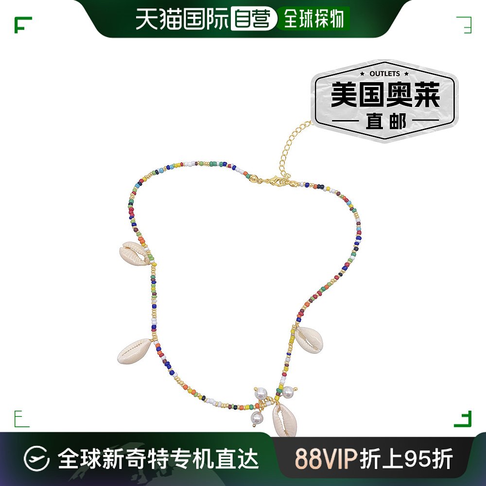 Adornia Pearl and Shell Mix Color Necklace gold multi【美国