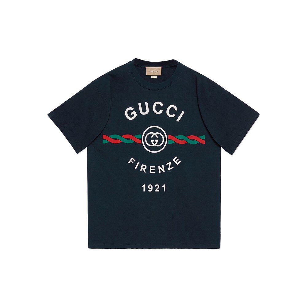 Gucci 针织棉“Gucci Firenze 1921”T恤 616036XJD7T