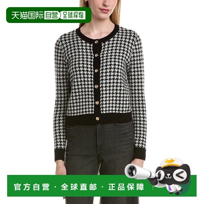 自营Bruno Magli Houndstooth Wool & Cashmere-Blend Cardigan -
