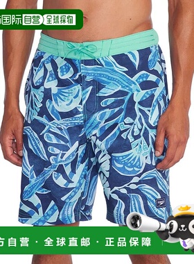 自营Speedo Printed Bondi Basin Boardshorts Men's Peacoat 9