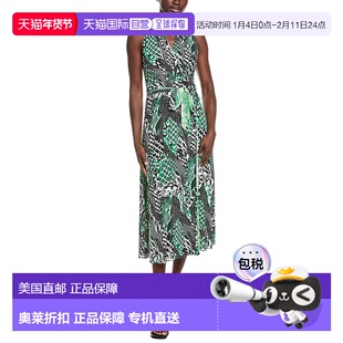 自营Diane von Furstenberg Pia Midi Dress - green 美国奥莱直