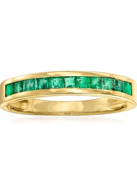 【美国奥莱】直发 14 克拉黄金 Ross-Simons 祖母绿戒指 绿色