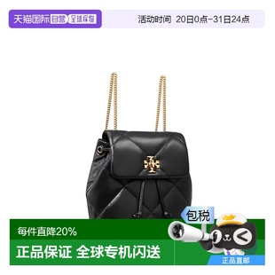 BURCH湯麗柏琦KIRA系列女士經(jīng)典 香港直郵TORY 徽標(biāo)牛皮黑色雙肩包