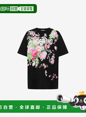 1h可退 香港直邮Moschino 莫斯奇诺 女士 花卉印花圆领 T 恤 J070