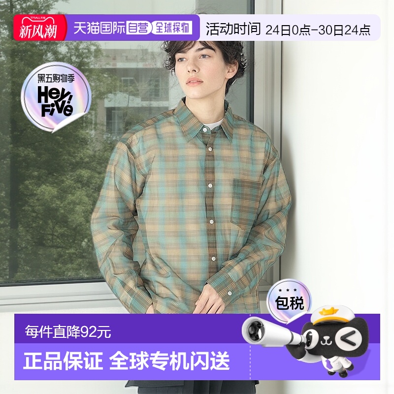 1h可退 日本直邮BEAMS HEART 男士透视格纹短款衬衫 42110091147