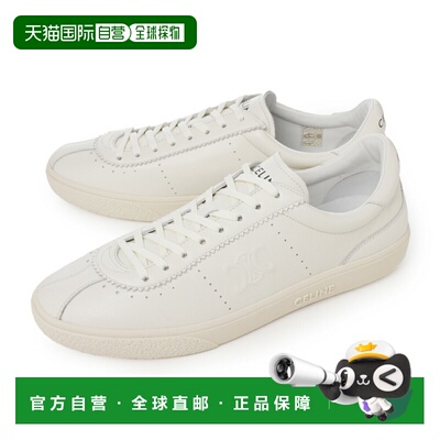 日本直邮Celine 低帮系带运动鞋 饰有 Triomphe 标志 白色 男士 3