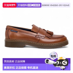 自营Ben Sherman Men's Tan Brown Leather Tassel Loafer Shoes