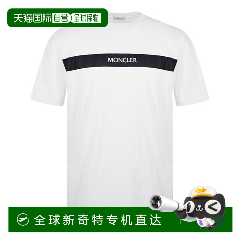 1h可退 香港直邮潮奢 Moncler 盟可睐 男士 条带T恤 white白色 舒
