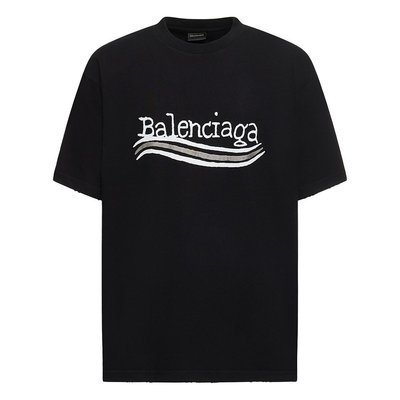 潮奢 Balenciaga 巴黎世家 女士Political logo棉质T恤