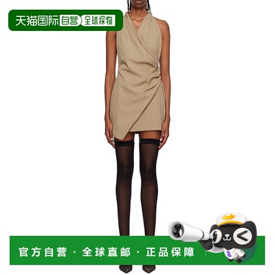 香港直邮Balmain 垂坠迷你羊毛连衣裙 AF1R3161WB05包臀裙