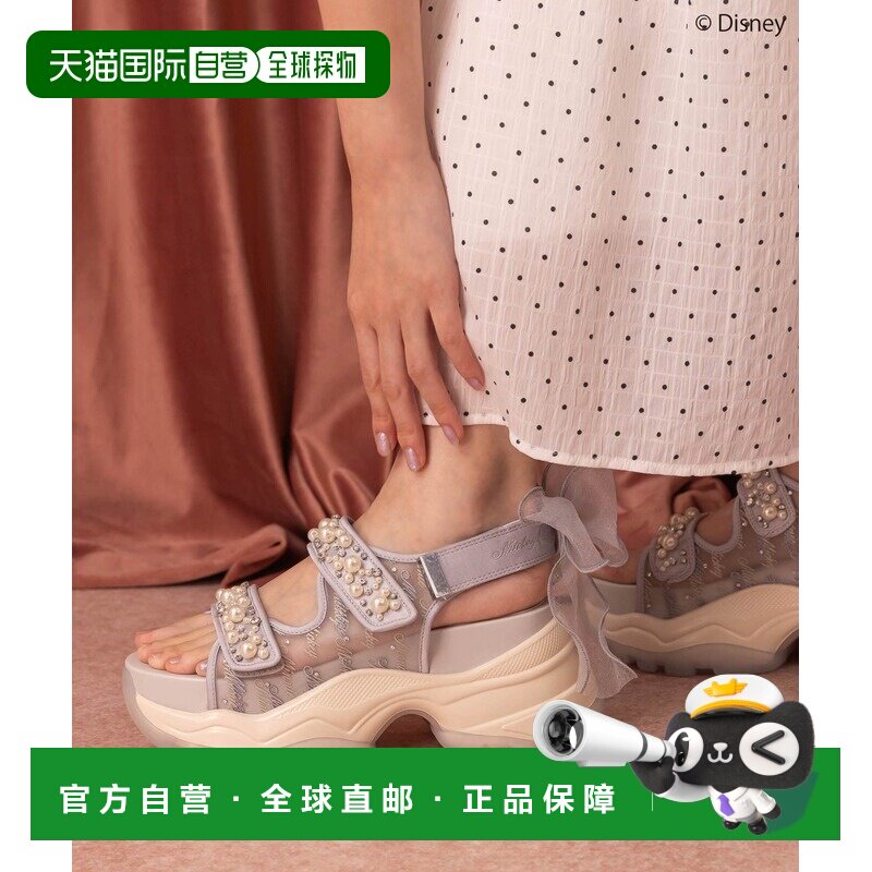 1h可退 日本直邮RANDA Mickey&Minnie 2WAY珍珠装饰运动凉鞋 AR35
