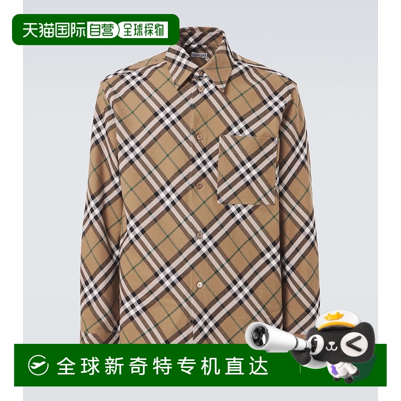 香港直邮潮奢 Burberry 巴宝莉 男士 格纹棉质衬衫 001302博柏利