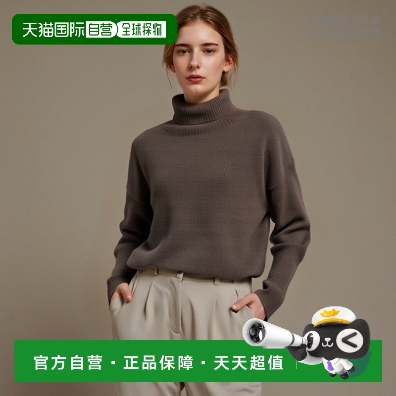 日本直邮ISLAND TIDES EY 18336 针织女士上衣 长袖高领套头衫 羊