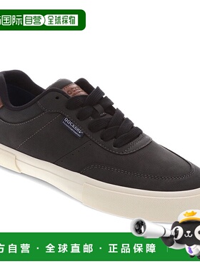 自营 Dockers男式Marco合成皮革休闲系带运动鞋-黑色 美国奥莱直