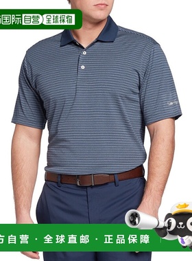 自营 Walter Hagen Essentials男式蓝色条纹高尔夫性能T恤SRT646-