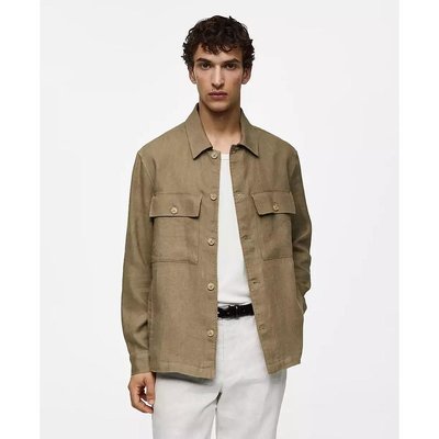 美国直邮MANGO男士外套直筒型休闲时尚保暖舒适潮流百搭男装上衣