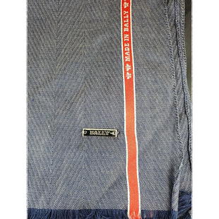 自营 Bally 男士 6220823 蓝色羊绒围巾 - 棕色 美国奥莱直发