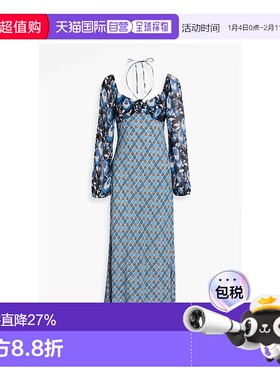 1h可退 香港直邮RIXO 女士 Jeanie 花朵装饰印花绉纱中长连衣裙 0