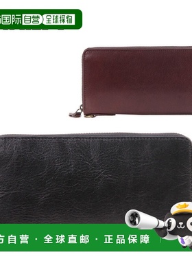 日本直邮Avirex 圆形拉链长钱包Byde ax9102黑色和巧克力色男女天