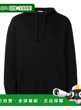 【99新未使用】香港直邮Valentino 黑色VLTN印花连帽卫衣 RV3MF00