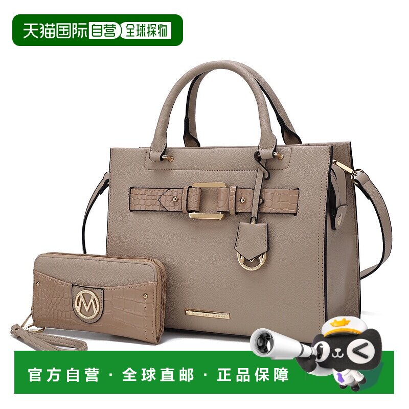 自营 mia k collectionMia K的弗吉尼亚素食皮革女式手提包，带钱