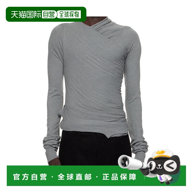 1h可退 香港直邮RICK OWENS 男士T恤 RU02E1262JR06 AW2025 灰色