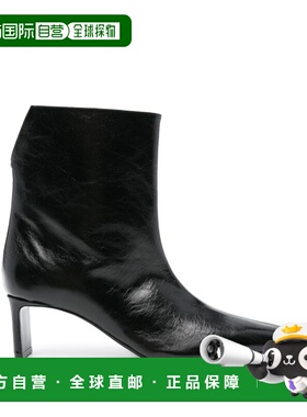 1h可退 香港直邮潮奢 KHAITE 女士 方头短筒靴 F1100907 black黑