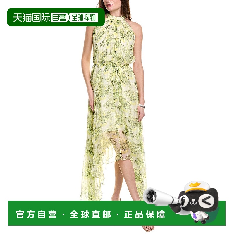 自营SALONI Crinkle Silk Chiffon Maxi Dress - yellow 美国奥莱